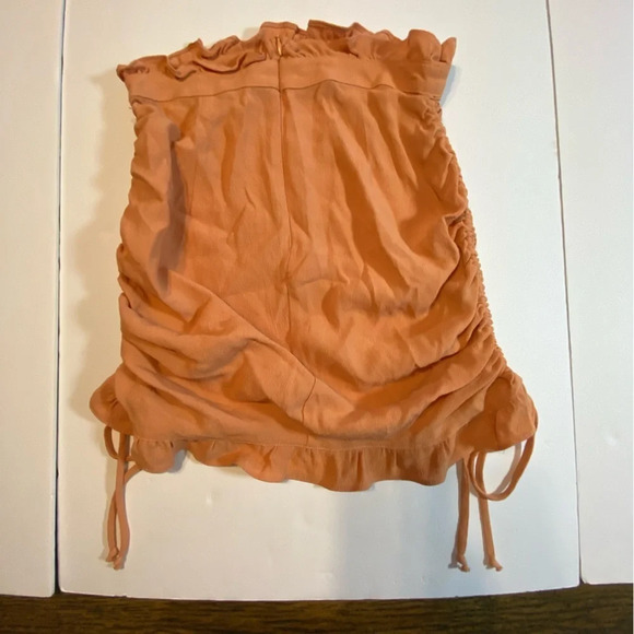 Flynn Skye Ruched Tie Ruffled Tube Top Size Small B6 - Picture 2 of 3